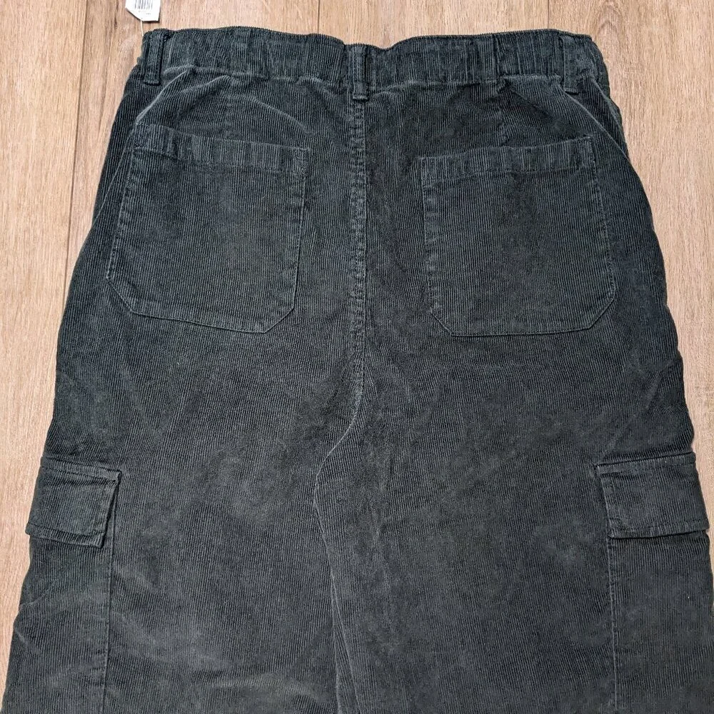 NWT Old Navy Cargo Pants Corduroy Green Baggy Wide Leg Boys Sz 18
